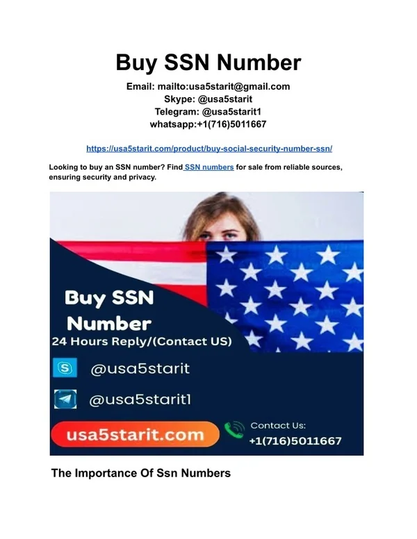 buy ssn and dob